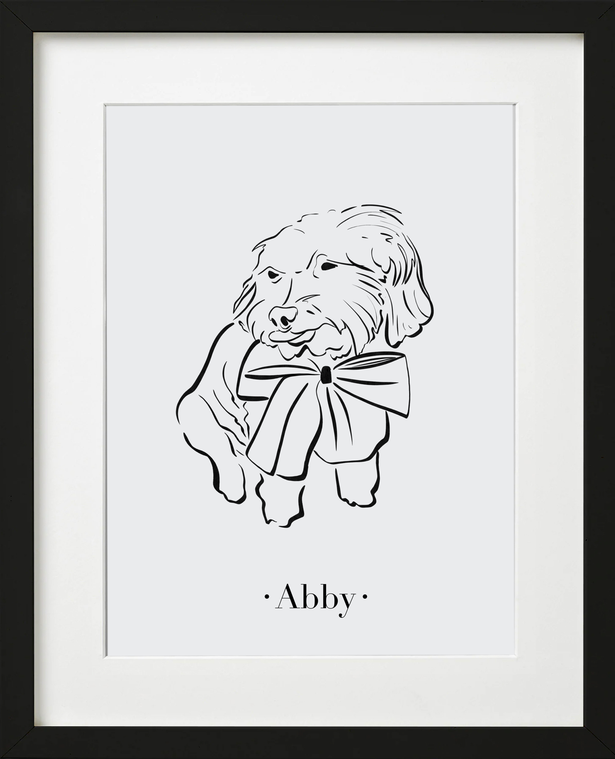 Line Art Pawprint - One Pet (framed)