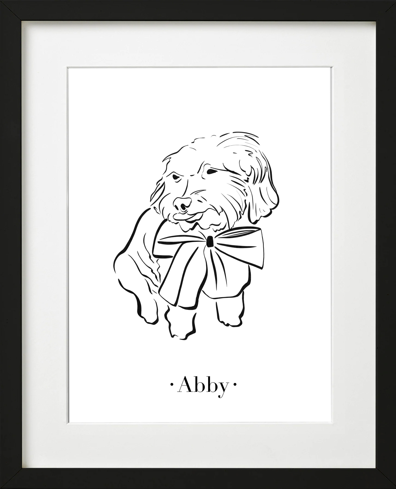 Line Art Pawprint - One Pet (framed)