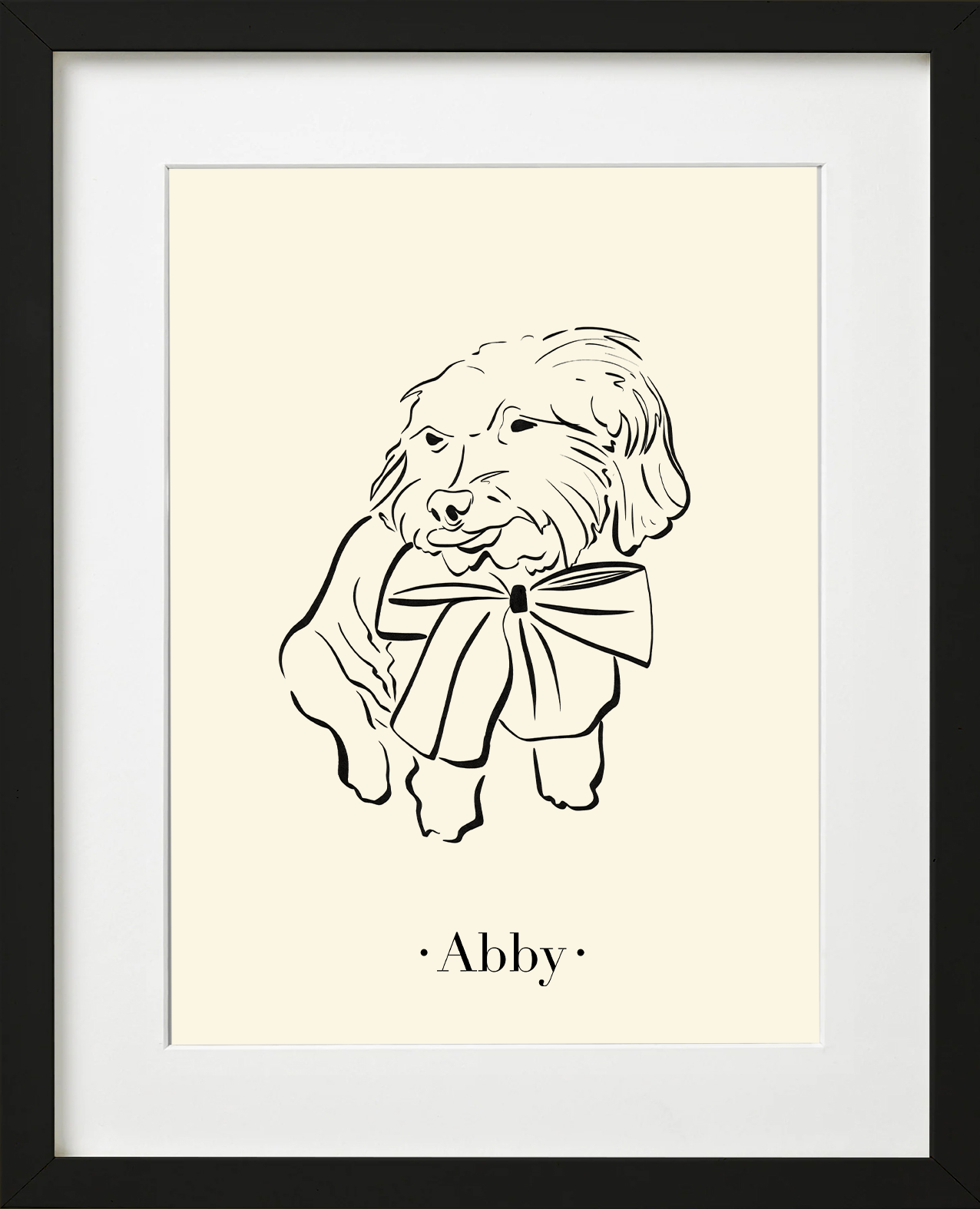 Line Art Pawprint - One Pet (framed)